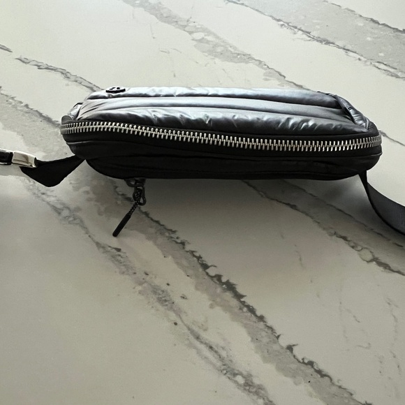 lululemon Everywhere Crossbody - Quilted Black Nylon with Silver Metal Harrdware - Picture 9 of 10